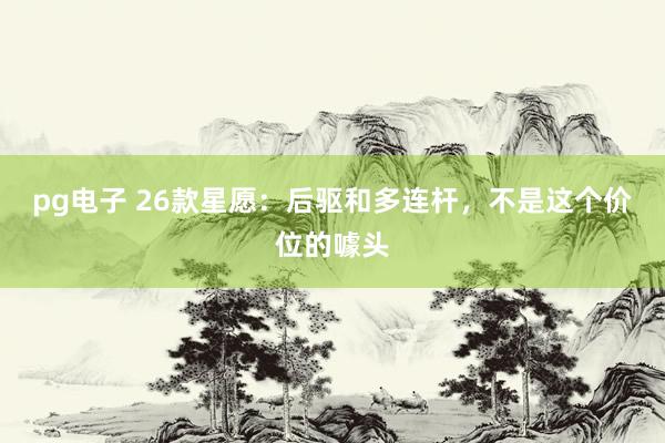 pg电子 26款星愿：后驱和多连杆，不是这个价位的噱头