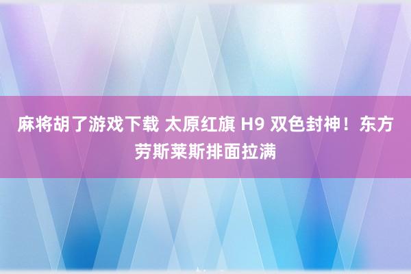 麻将胡了游戏下载 太原红旗 H9 双色封神！东方劳斯莱斯排面拉满