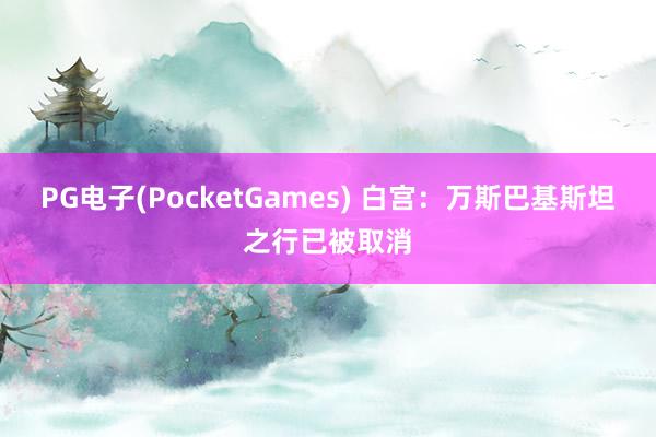 PG电子(PocketGames) 白宫：万斯巴基斯坦之行已被取消