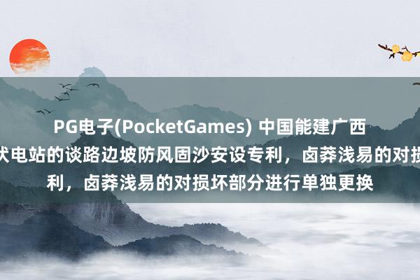 PG电子(PocketGames) 中国能建广西院获取适用于沙漠光伏电站的谈路边坡防风固沙安设专利，卤莽浅易的对损坏部分进行单独更换
