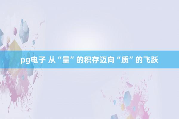 pg电子 从“量”的积存迈向“质”的飞跃